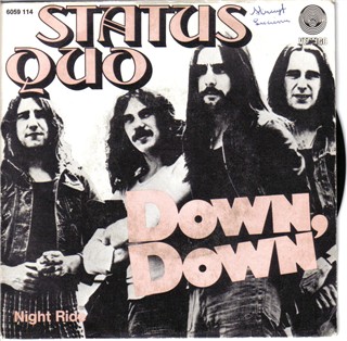 belgisches Cover der Status Quo Single 'Down Down'