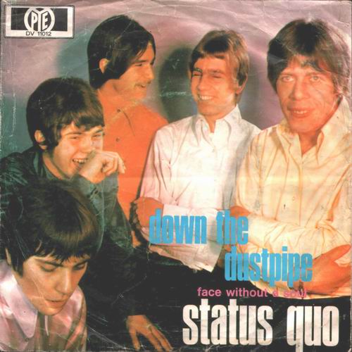 deutsches Cover der Status Quo Single 'Down the dustpipe'