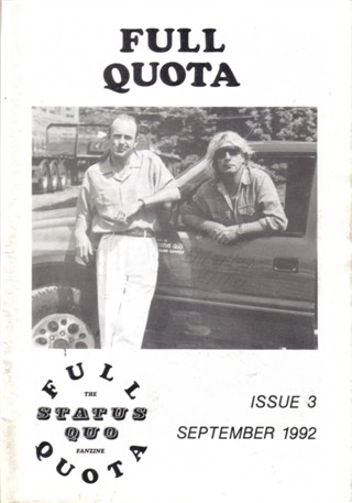 Frontcover of the 'Full Quota'-Fanzine from Nicola Lisle.