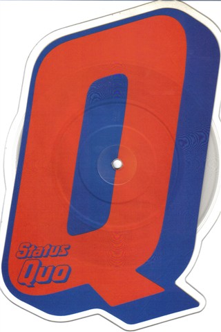Q-shape Picture Disc der Status Quo Single 'Rollin home'.(Vorderseite)