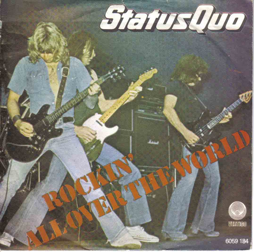jugoslawian cover of the Status Quo single 'Rockin all over the world'