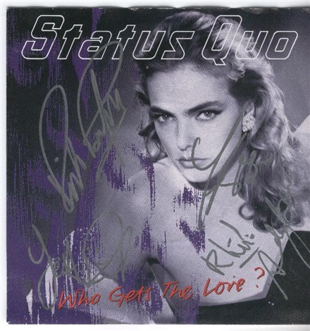 Cover der deutschen Status Quo Promo-Single 'Who gets the love'
